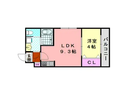 H-MAISON平野ウエストII(1LDK/3階)の間取り写真