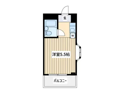 クレセントユニ二子新地(1K/2階)の間取り写真