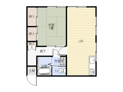 モアハイツ(1LDK/2階)の間取り写真