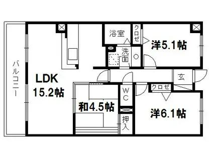セレブコート蜆塚(3LDK/9階)の間取り写真