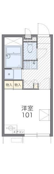 レオパレスベルウッド(1K/1階)の間取り写真