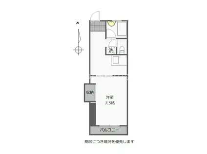 セブンハイツ(1K/2階)の間取り写真