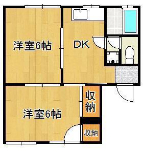 ハイツ大信(2DK/2階)の間取り写真