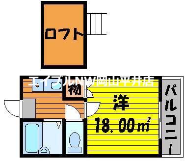 ラポール青江(1K/2階)の間取り写真