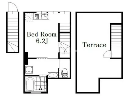 THETERRACE新検見川(ワンルーム/2階)の間取り写真