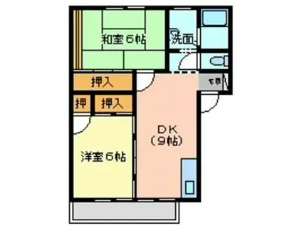 ガーデンヒルズ(2DK/2階)の間取り写真