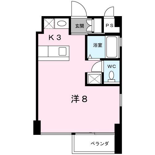 コリドールシュッド(ワンルーム/4階)の間取り写真