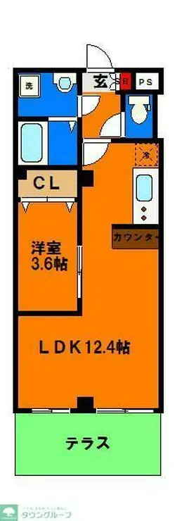 シンシア三番館 1階階 間取り