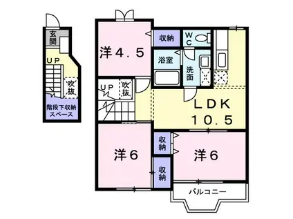 ヴィンヤードハウスII(3LDK/2階)の間取り写真