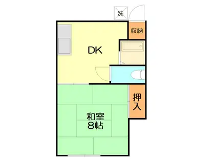 ハイツ松永(1K/1階)の間取り写真