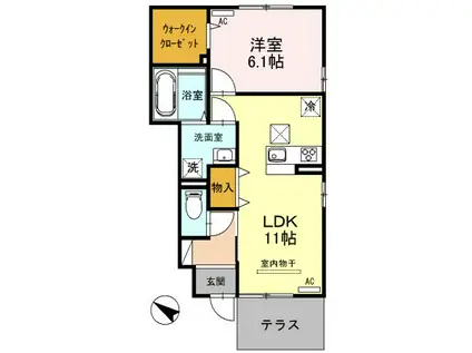 MON FAVORI(1LDK/1階)の間取り写真