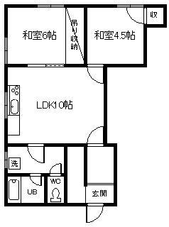 メモリーズ東光(2LDK/2階)の間取り写真