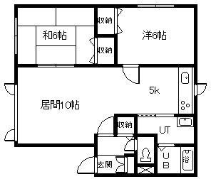キャメロン深川(2LDK/1階)の間取り写真