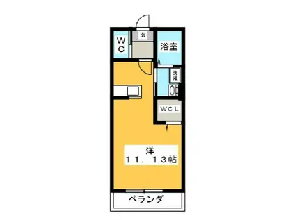 オーパスワン(ワンルーム/3階)の間取り写真