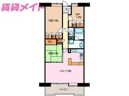 レインボー石塚(2SLDK/6階)の間取り写真