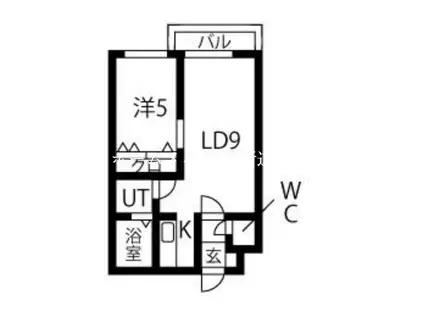 モンターニュ・レーヴ(1LDK/4階)の間取り写真