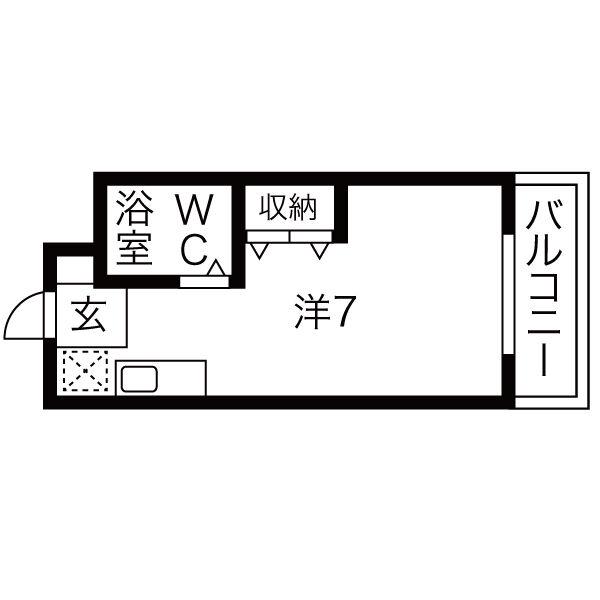 シティホームズ針中野パートII(ワンルーム/2階)の間取り写真