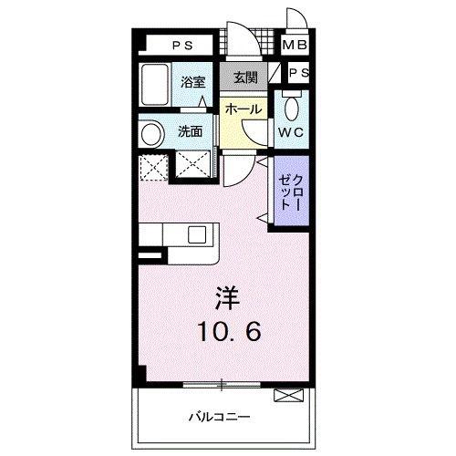 マーベラス(ワンルーム/2階)の間取り写真