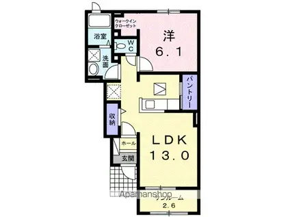 ストロベリーハウスIII(1LDK/1階)の間取り写真