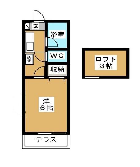 エイトハウス(1K/1階)の間取り写真