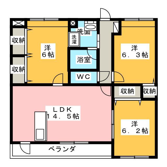 グランセレッソ(3LDK/2階)の間取り写真