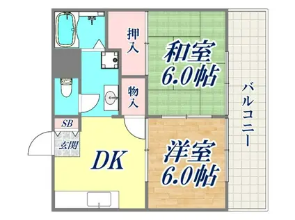 グローリア久保(2DK/1階)の間取り写真