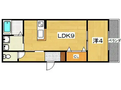 FELICITA(1LDK/1階)の間取り写真