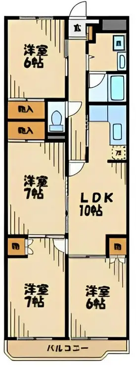 エクストール武蔵野台 4階階 間取り
