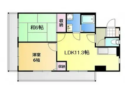 スフィアハザキ(2LDK/8階)の間取り写真