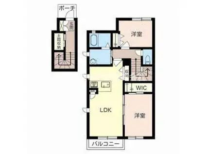 ルミエール・ヴェールC(2LDK/2階)の間取り写真