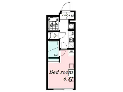 レオパレスKOEMON II(1K/2階)の間取り写真