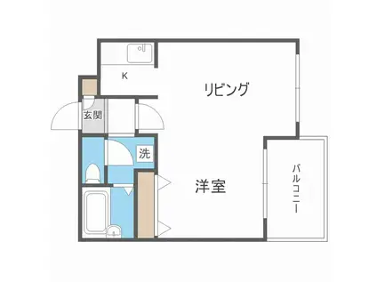 ハウスオブリザ平岸六番館(1DK/2階)の間取り写真