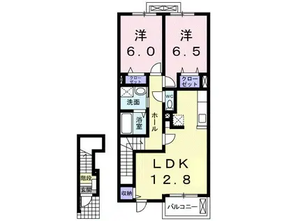 メゾン・ド・フランI(2LDK/2階)の間取り写真