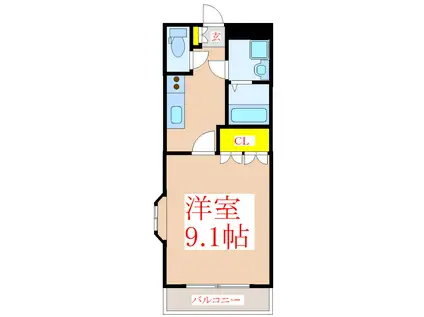 ブルーホライズン(1K/1階)の間取り写真