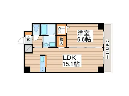 CIRCLEIII長町(1LDK/10階)の間取り写真