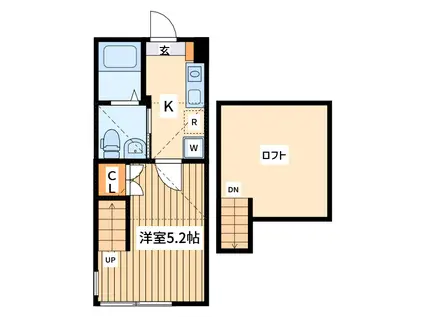 モウハウス淵野辺(1K/2階)の間取り写真