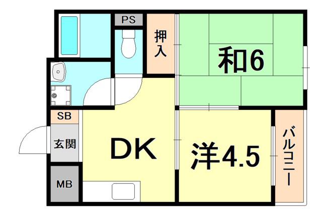 マンションカミシマ(2DK/3階)の間取り写真