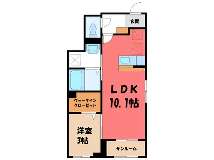 メゾン ド ファミーユ III(1LDK/1階)の間取り写真