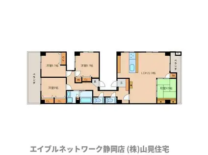 芝田ビル(4LDK/4階)の間取り写真