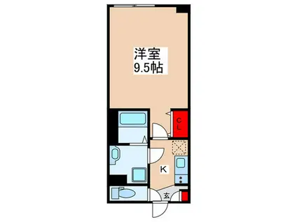 コーラルテラス南砂(1K/4階)の間取り写真