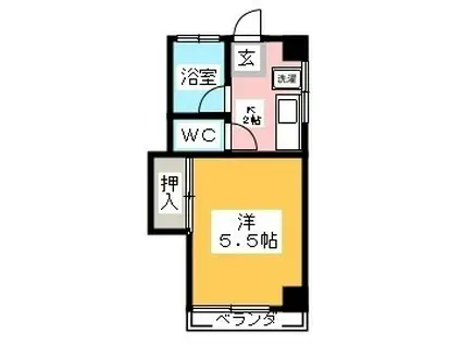 第3ムトウマンション(1K/3階)の間取り写真