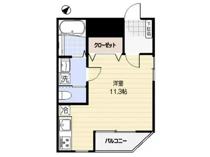 センチュリーコート(ワンルーム/3階)の間取り写真