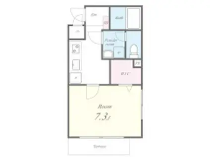 湊町ウッドヴィレッジ(ワンルーム/1階)の間取り写真