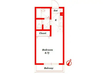 ヴェラハイツ子安台(1K/2階)の間取り写真