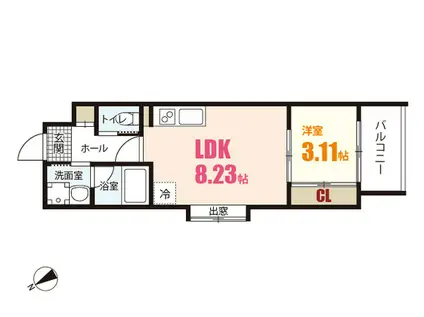 YELLSTAGE長束ウエスト(1LDK/4階)の間取り写真