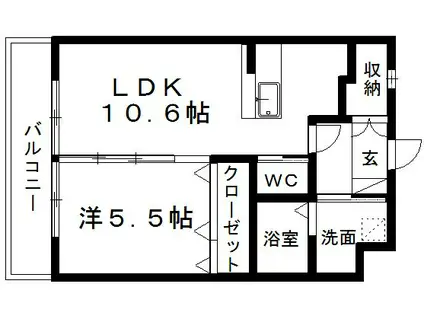 リ・パーチェ(1LDK/4階)の間取り写真