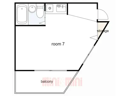 ヴィラ・ブルー(ワンルーム/3階)の間取り写真