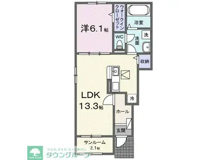 ラ・トゥール青山 II(1LDK/1階)の間取り写真