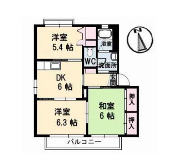 シャーメゾン大森(3DK/1階)の間取り写真