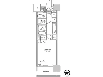 エミリブ石神井公園(1K/6階)の間取り写真